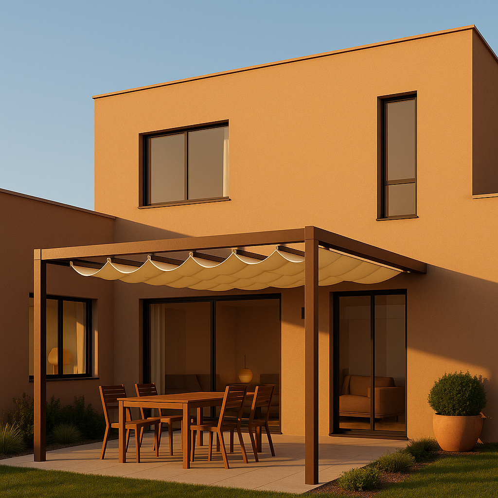 Persianas modernas en habitación minimalista